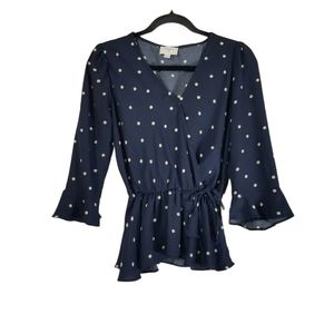 Everly Wrap Style Polka Dot Top